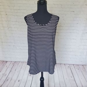 Women's XXL 2X (20) Plus Size Striped Tank Top Sleeveless Shirt